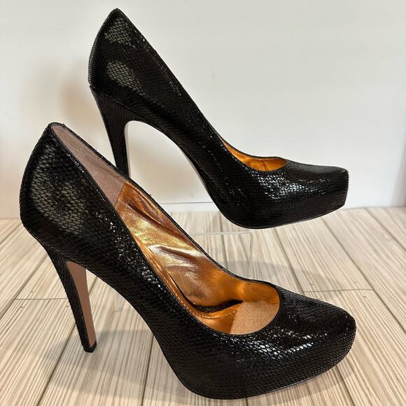 BCB Generation Parade black leather hidden platform  pumps size 8.5 US 38.5 UK - Picture 1 of 11